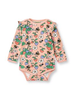 Artikelbild Baby Langarmbody von Småfolk in rosa gemustert