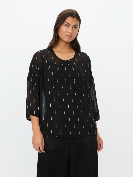 Damen 3/4-Arm Oversize-Bluse