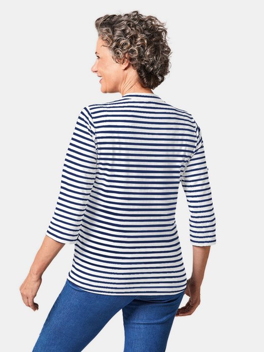 Damen 3/4-Arm-Shirts Gemustert - Kurzgöße