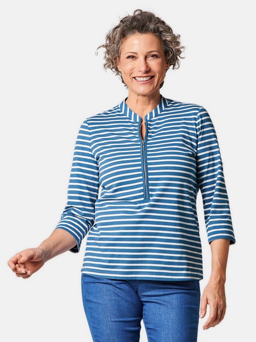 Damen 3/4-Arm-Shirts Gemustert - Kurzgöße