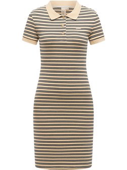 Damen A-Linien-Kleid - Colaro Stripes Dress YOUMODO