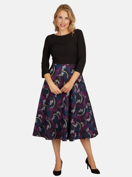 Damen Abendkleid Abendkleid mit Jacquardrock