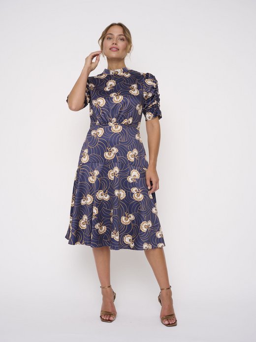 Damen Abendkleid Ruffle Sleeve Midi Kleid