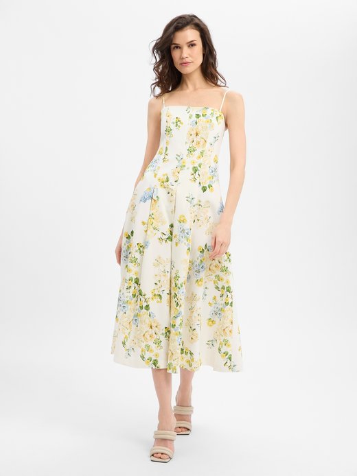 Damen Abendkleid mit Leinen-Anteil