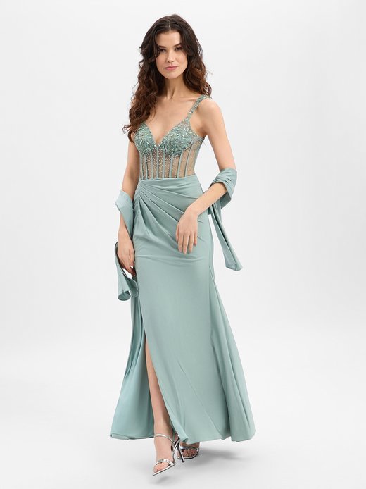 Damen Abendkleid mit Stola