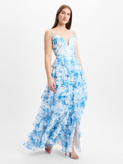 Artikelbild Damen Abendkleid von Luxuar Fashion in blau weiß gemustert