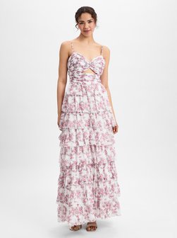 Artikelbild Damen Abendkleid von Hey Kyla in weiß altrosa gemustert