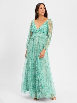 Artikelbild Damen Abendkleid von Marie Lund in smaragd weiß gemustert