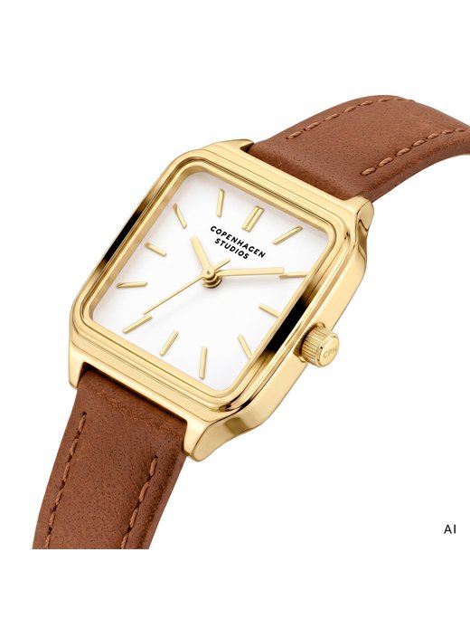 Damen Armbanduhr  -  Mini Vintage Square Leather Watch