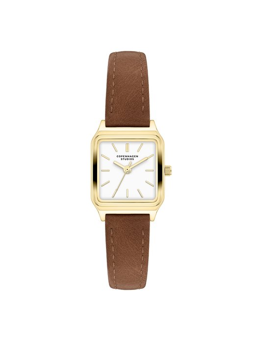 Damen Armbanduhr  -  Mini Vintage Square Leather Watch
