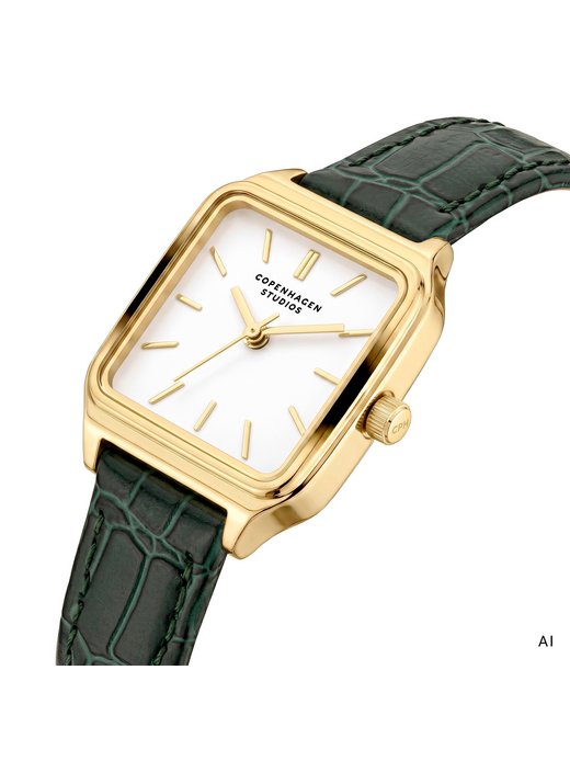 Damen Armbanduhr  -  Mini Vintage Square Leather Watch