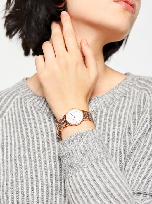 Mesh Rosefield Armband Uhr Mesh Damen Armbanduhren Rosegold