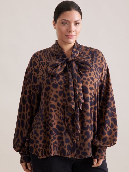 Damen Ausgestellte Bluse - Curvy - Druck