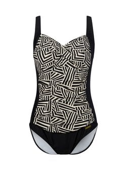 Artikelbild Damen Badeanzug von Lascana in beige schwarz gemustert
