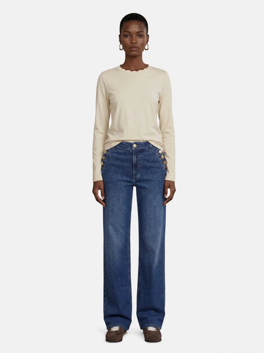 Damen Basic Langarm-Shirt