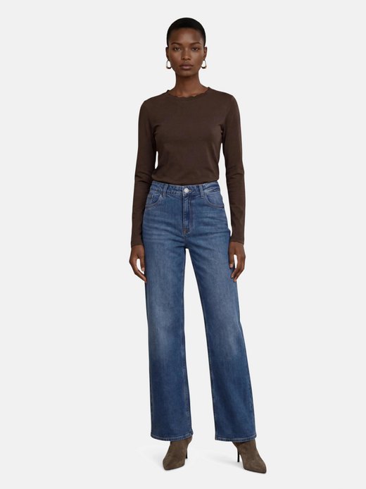 Damen Basic Langarm-Shirt