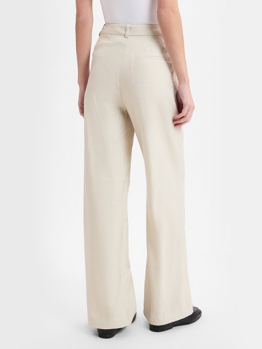 Damen Baukasten-Stoffhose mit Leinenanteil