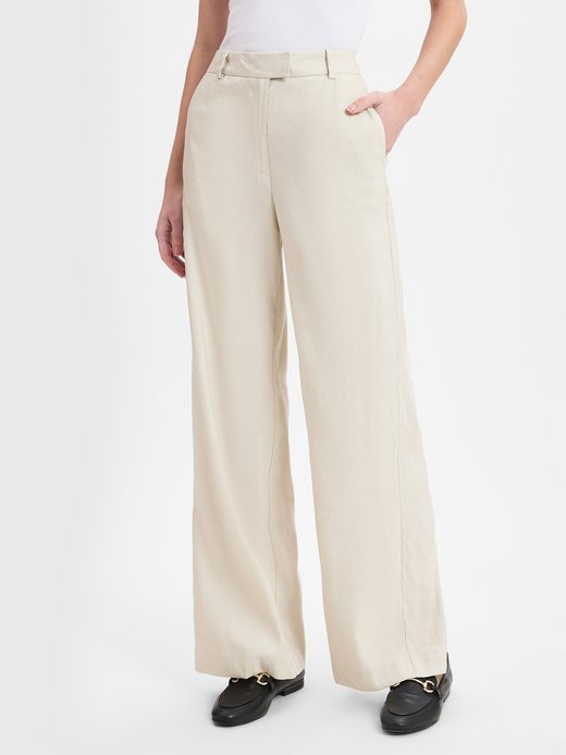 Damen Baukasten-Stoffhose mit Leinenanteil