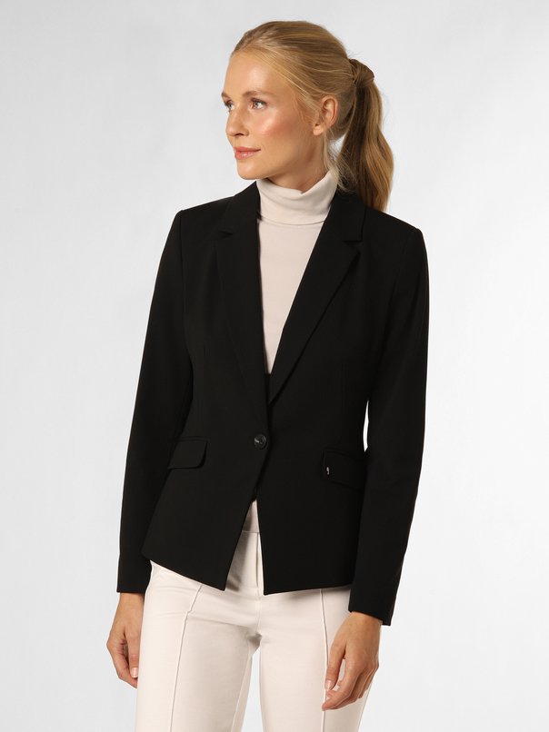 Comma Damen Blazer Mit Webstruktur – Elegante Jacke Mit Stehkragen & Aufgesetzten Taschen