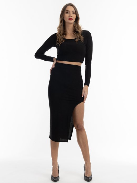 Damen Bleistiftrock in Glitzer-Optik