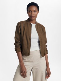 Damen Blouson mit Leinen-Anteil