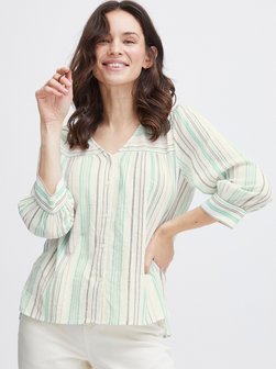 Artikelbild Damen Bluse - FRNADU von fransa in grün gestreift