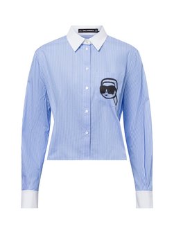 Artikelbild Damen Bluse - Ikon Print von KARL LAGERFELD in hellblau weiß gestreift