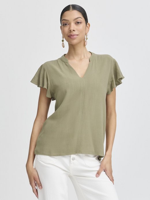 Damen Bluse kurzarm BYFILINEN