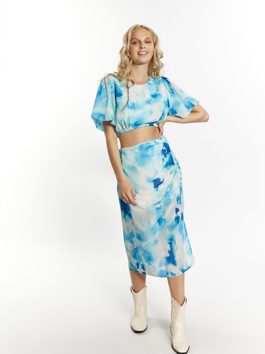 Damen Bluse mit Batikmuster