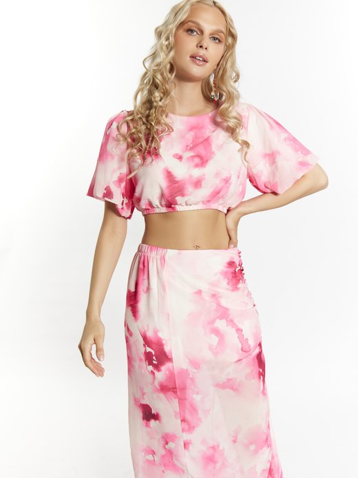 Damen Bluse mit Batikmuster