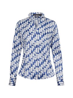 Artikelbild Damen Bluse von Franco Callegari in indigo weiß gemustert
