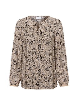 Artikelbild Damen Bluse von comma casual identity in beige schwarz gemustert