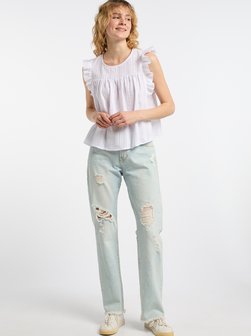 Artikelbild Damen Bluse von Dreimaster in weiß uni