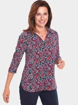 Artikelbild Damen Bluse von Goldner in pink gemustert
