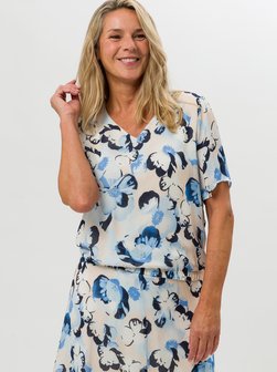 Artikelbild Damen Bluse von Frank Walder in blau mehrfarbig gemustert