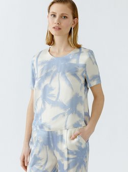 Artikelbild Damen Bluse von Oui in weiß blau gemustert
