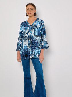 Artikelbild Damen Bluse von Apricot in blau bedruckt