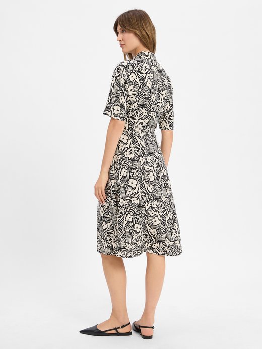 Damen Blusenkleid mit Leinen-Anteil