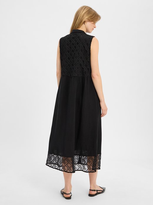 Damen Blusenkleid mit Leinen-Anteil