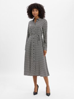 Artikelbild Damen Blusenkleid von comma in schwarz ecru gemustert