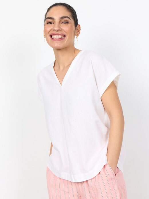 Damen Blusenshirt mit Leinen-Anteil - SC-Ina