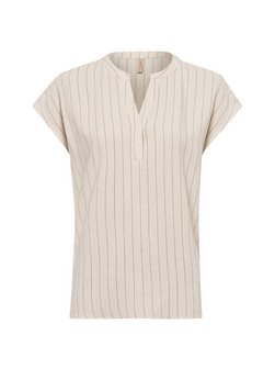 Artikelbild Damen Blusenshirt mit Leinen-Anteil - SC-Poula 1 von soyaconcept® in sand schwarz gestreift