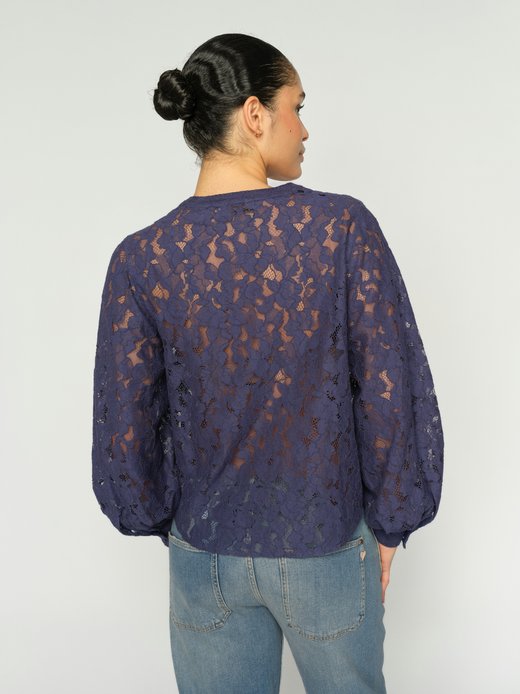 Damen Blusenshirt mit Spitze - MMYen River Lace