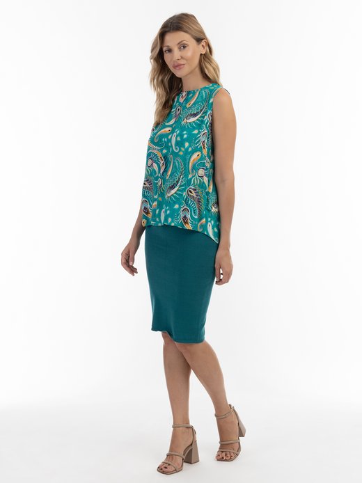 Damen Blusentop mit V-Ausschnitt