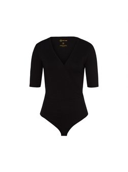 Damen Body mit 3/4-Arm in Wickeloptik