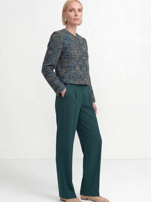 Damen Bouclé-Blazer mit Woll-Anteil