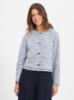 Artikelbild Damen Bouclé-Blazer von Betty & Co in weiß marine gemustert
