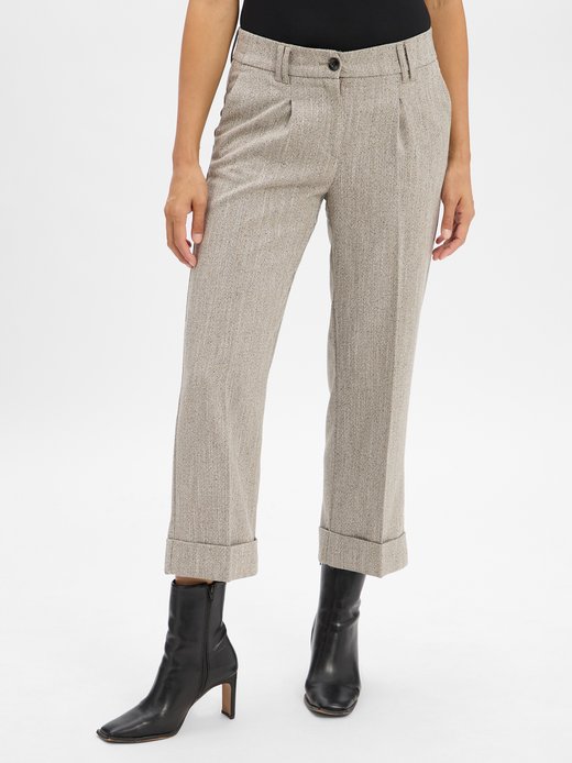 Damen Bundfaltenhose - Meeri herringbone