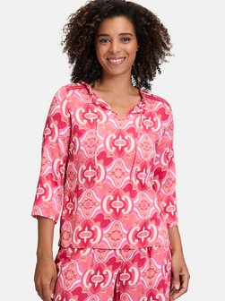 Artikelbild Damen Casual-Bluse von Cartoon in rot mehrfarbig gemustert