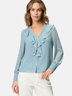 Artikelbild Damen Chiffonbluse von zero in hellblau blau uni